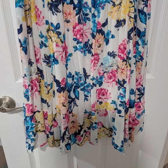 NWT Torrid Floral White Mini Gauze Puff Sleeve Skater Dress in Size 2 (18/20) - Picture 7 of 12